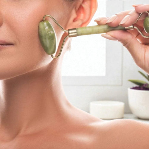 Rolo de Jade Facial-Massagem facial e relaxamento da pele