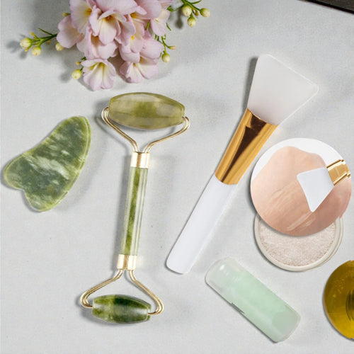 Rolo de Jade Facial-Massagem facial e relaxamento da pele